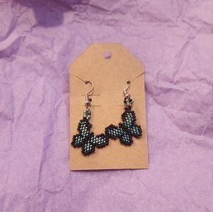 Small butterfly handmade beaded earrings